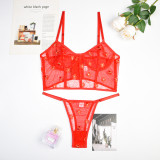 Women's Sequin Sexy Two-piece Valentine's Day Red Suit Sexy Lingerie