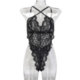 Sexy jumpsuit lace girl sexy Halter Neck Teddy Lingerie