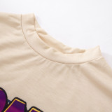 Women's Summer Street Fashion Print Versatile Round Neck Short Sleeve T-Shirt