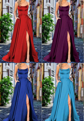 Solid Color Bridesmaid Dresses Long Maxi Dress Slim Fit Off Shoulder Bridesmaid Evening Dress