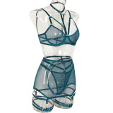Sexy Lingerie Three-Piece Mesh Patchwork Sexy Clothes