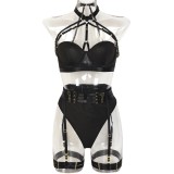 Lingerie Sexy Lingerie Three-Piece Intricate Lace-Up Button Low Back Underwear