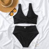 Bikini Solid Color Sexy Btwo Pieces Swimsuit Women