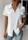 Women's Short Sleeve Chic Career Zipper Turndown Collar Women's Shirt