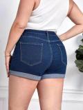 Women Summer Plus Size Stretch Denim Shorts