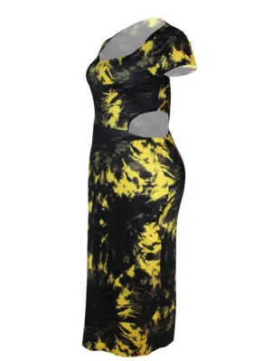 Plus Size Ladies Print Sleeveless Dress