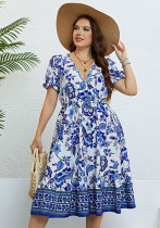 Women summer v-neck dress