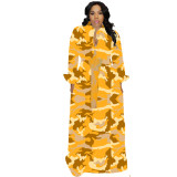 Plus Size Women Printed Long Sleeve Dress