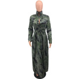 Plus Size Women Printed Long Sleeve Dress