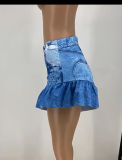 Women's Print Ruffle Shorts