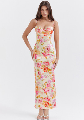 Straps Floral Print Sexy Chic Fashion Maxi Dress