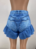 Women's Print Ruffle Shorts