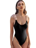 One-Piece Swimsuit Girls Beach Sexy Solid Color Swimwear