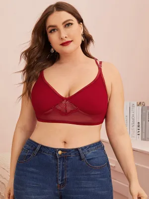 Plus Size Solid Color Brief Bra