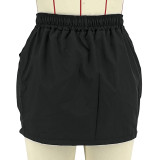 Women's Sports Casual Pocket Solid Cargo Skirt