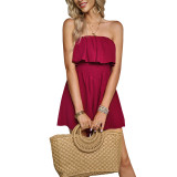Women's Solid Strapless Summer Shorts Rompers