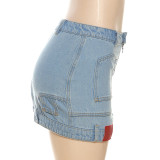 Summer Women Wash Street Sexy Bodycon Denim Skirt