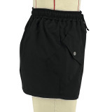 Women's Sports Casual Pocket Solid Cargo Skirt