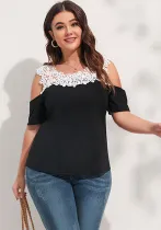 Women's t-shirt summer off-the-shoulder short-sleeved top