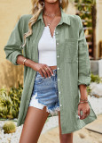 Shirt Women's Summer Chic Career Solid Color Long Sleeve Top