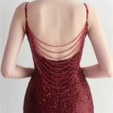 Beaded Sequins Camisole Bodycon Sexy Dress