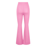 Women Casual Solid High Waist bell-bottomed Pant