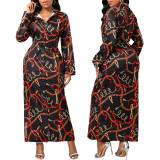 Women Printed Long Sleeve Dress