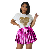 Women's Fashion Sexy Shiny Pleated Skirt For Women