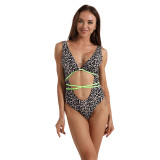 Swimwear Women's Leopard Backless Spa One Piece Bathing Suit