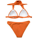 Fashion Two-Piece Bikini Set Solid Color Women's Swimwear