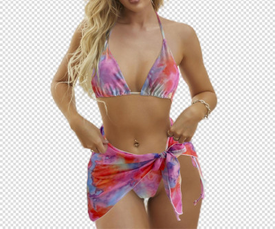 Women's Sexy Low Back Bikini Cover Up Three-Piece Women's Swimsuit