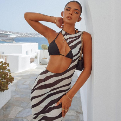 Women's Summer Sexy Mesh See-Through Sleeveless Slim Dress