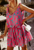 Summer Women's Sexy Low Back Slim Waist Sling Print Dress
