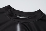 Women's Summer Fashion Print Crop Slim Cropped Round Neck T-Shirt Tops