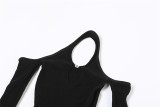 Summer Women long sleeve cutout Halter Neck Jumpsuit