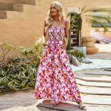 Women Summer Print Holidays Bohemian Slip Dress
