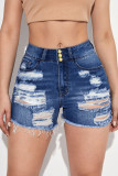 Summer Women's Denim Shorts High Stretch Shorts High Waist Jeans