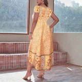 Women's Summer Plus Size Yellow Dress
