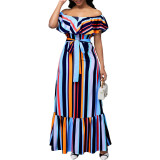 Sexy Fashion Digital Print Off Shoulder Strapless Dress