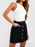 Women's High Waist Slim Fit Denim Skirt