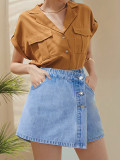 Street Fashion Slit Women's Denim Short Skirt