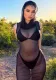 Summer Women's Sleeveless Hoodie Long Sexy Mesh See-Through Dress