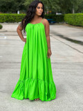 Women's Fashion Casual Solid Color Loose Maxi Dress