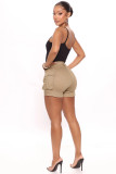 Fashion Loose Multi Pocket Cargo Denim Shorts Women's