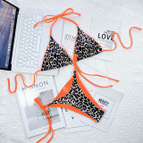 Two Pieces Bikini Women's Sexy Swimsuit Leopard Print Swimwear