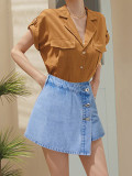 Street Fashion Slit Women's Denim Short Skirt