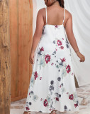 Plus Size Ladies Print Strap Dress