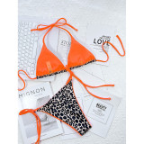 Two Pieces Bikini Women's Sexy Swimsuit Leopard Print Swimwear