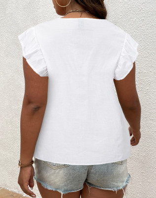 Plus Size Women's Summer White Shirt
