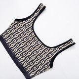 Women Summer Print Sleeveless Crop Top And Pants Two-Piece Set